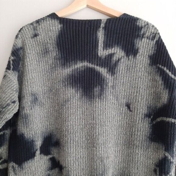 LINE 100% Cotton Tie-dye Knit Sweater Grey & Navy Sz S - Picture 6 of 9